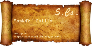 Saskó Csilla névjegykártya